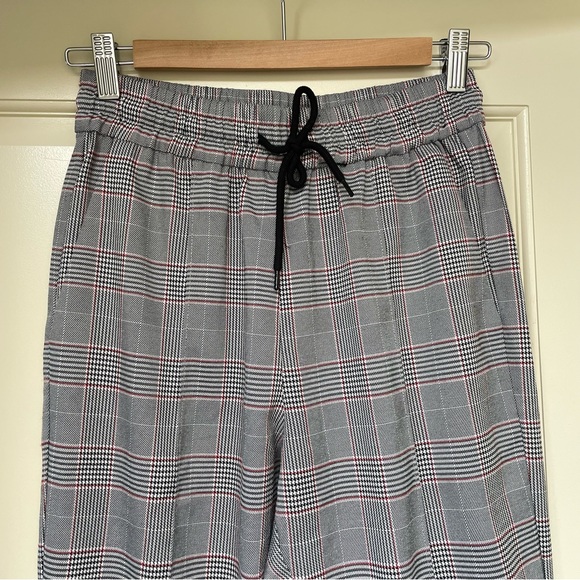 Gray Plaid Drawstring Waist Jogger Pants - Picture 4 of 5